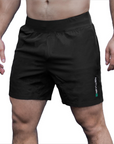 reyllen workout shorts black front view