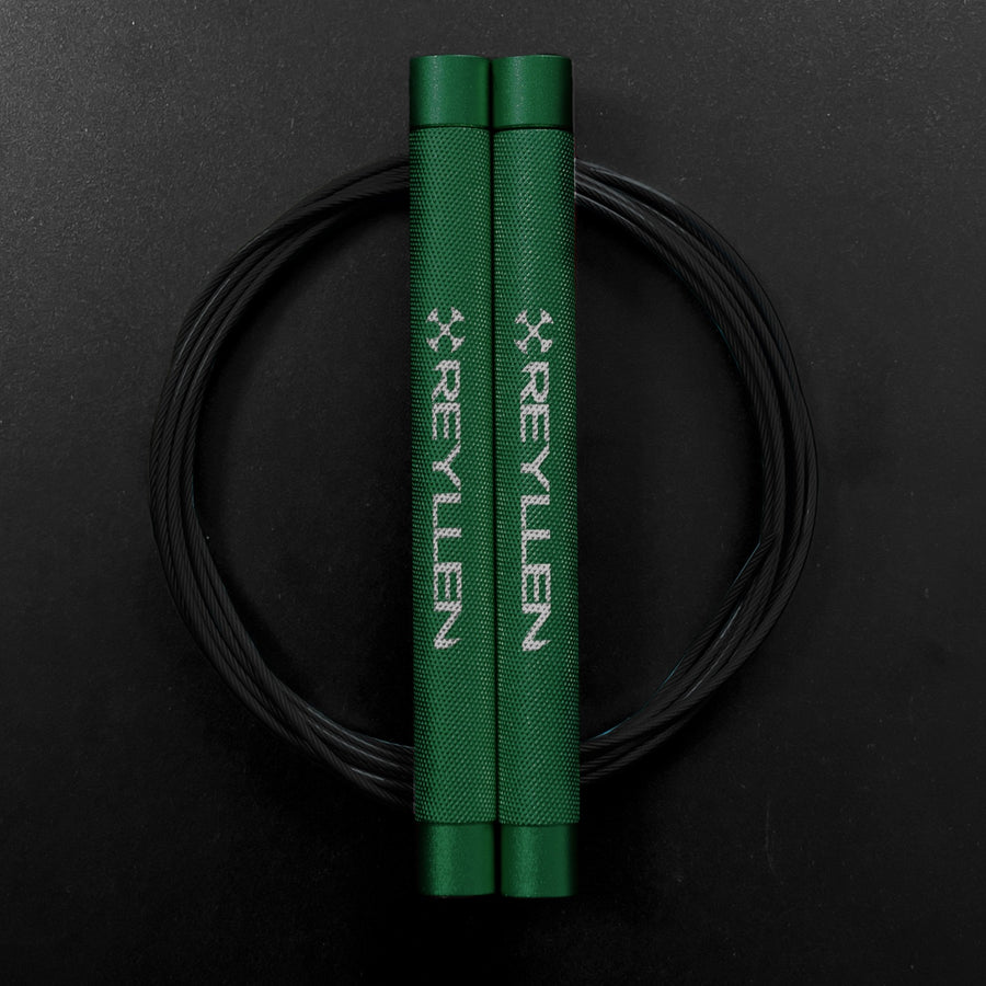 reyllen flare skipping jump rope - reyllen flare skipping jump rope - green handles black cable 2