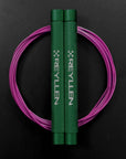 reyllen flare skipping jump rope - green handles pink cable 2