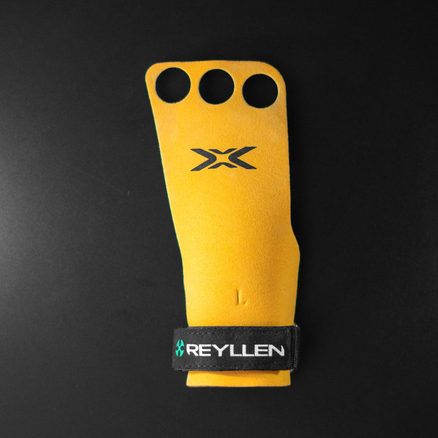 reyllen x3 gymnastic hand grips -3 hole top down view single