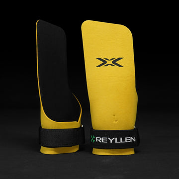 reyllen x3 gymnastic hand grips -fingerless pair black background
