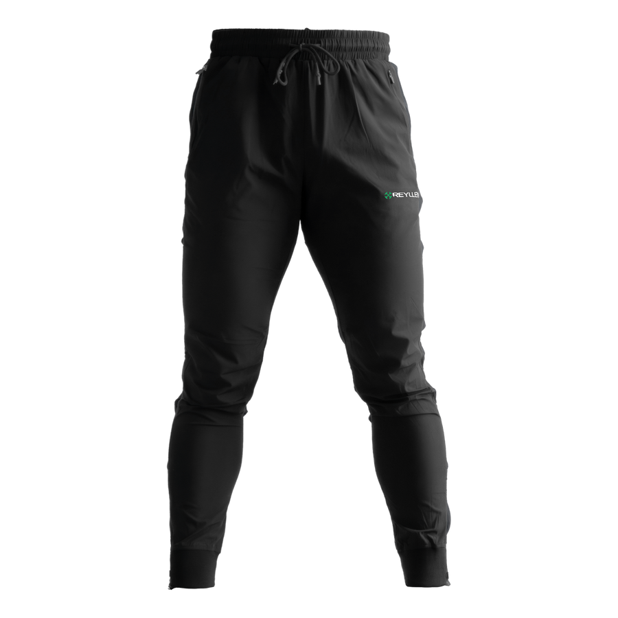 Mens Workout Joggers Black Nylon ghost 