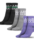 Reyllen Workout Socks purple grey black pairs
