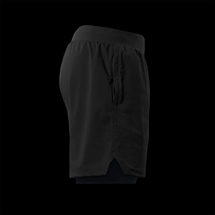 reyllen x2 crossfit wod gym shorts for men with liner side view black