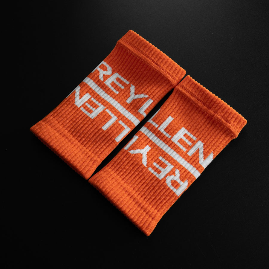Reyllen Wrist Sweat bands for crossfit orange pair 2
