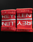 Reyllen Wrist Sweat bands for crossfit red pair inside view