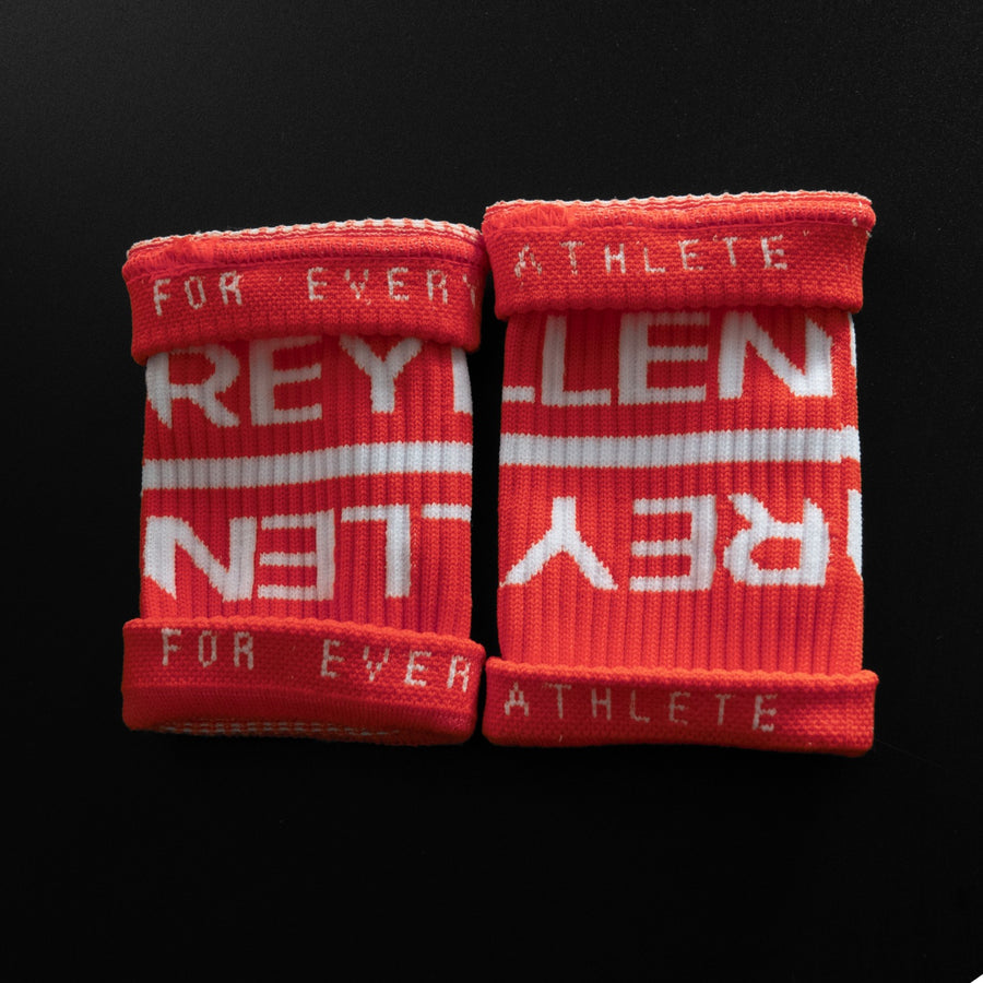 Reyllen Wrist Sweat bands for crossfit red pair inside view