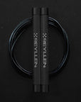 reyllen flare skipping jump rope - black with black pvc cable