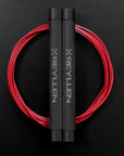 reyllen flare skipping jump rope - grey handles red cable