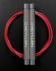 reyllen flare skipping jump rope - silver handles red cable