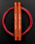 reyllen flare skipping jump rope - orange with red nylon coated cable