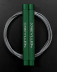 reyllen flare skipping jump rope - green handles with grey cable 2