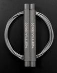 reyllen flare skipping jump rope - silver handles grey cable