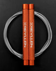 reyllen flare skipping jump rope - orange with grey nylon coated cable