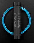 reyllen flare skipping jump rope - grey handles blue cable 