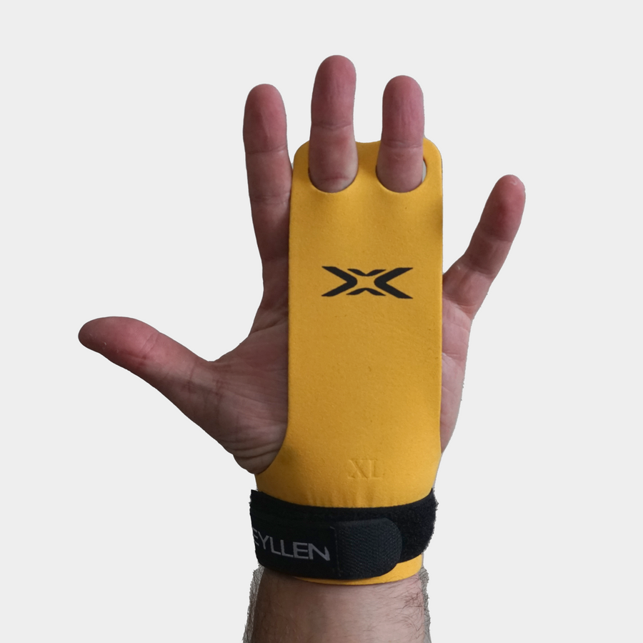 Reyllen BumbleBee 2-hole Gymnastic Hand grips worn on hand view single