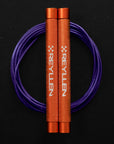 reyllen flare skipping jump rope - orange with purple pvc cable