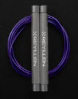 reyllen flare skipping jump rope - silver handles purple cable