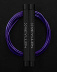 reyllen flare skipping jump rope - black with purple pvc cable