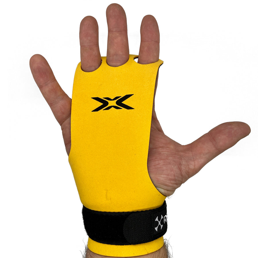 reyllen x3 gymnastic hand grips -3 hole worn on hand single